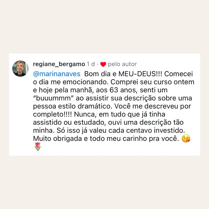 Depoimento de aluna da Formação em Consultoria de Imagem