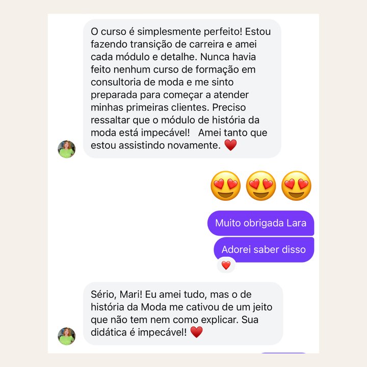 Depoimento de aluna da Formação em Consultoria de Imagem