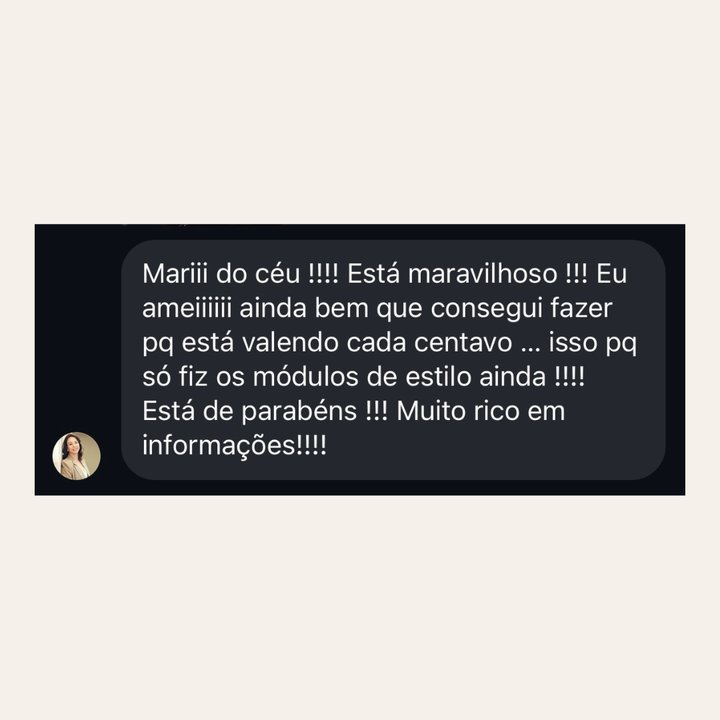 Depoimento de aluna da Formação em Consultoria de Imagem